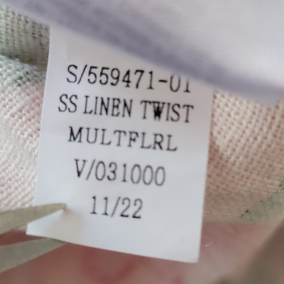 NWT Old Navy Linen Blend Twist Front Floral Midi Dress Pink Green Garden Party L - Picture 15 of 15